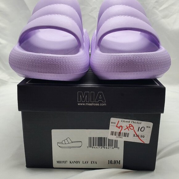 BNWT MIA Kandy Waterproof Platform Slide Sandal In Lavender Sz 10 - Picture 8 of 11